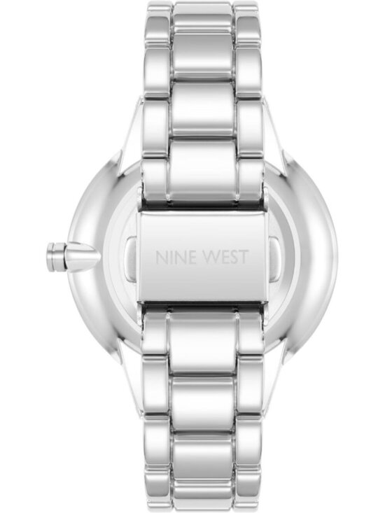 Women\'s Silver Teal Analog Quartz Crystal Accented Bracelet Round Classic Watch main image 4